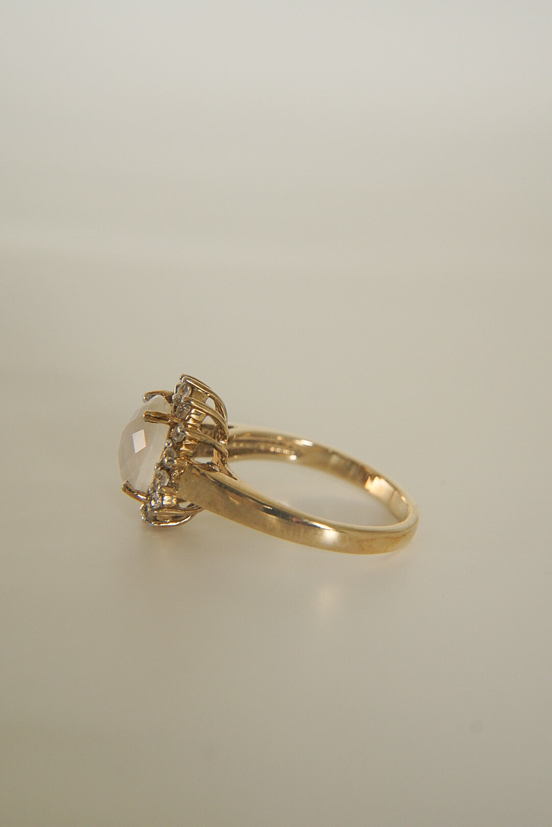 LUNA | MOONSTONE & WHITE TOPAZ CLUSTER RING