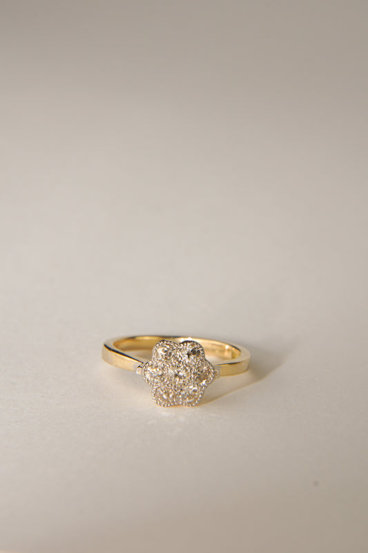 AVA | 15CT ANTIQUE EDWARDIAN DIAMOND DAISY CLUSTER RING