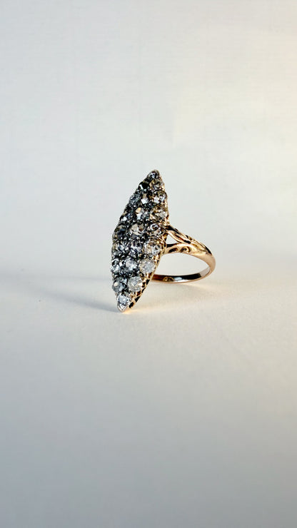 ELISABETH | ART DECO OLD CUT DIAMOND NAVETTE RING