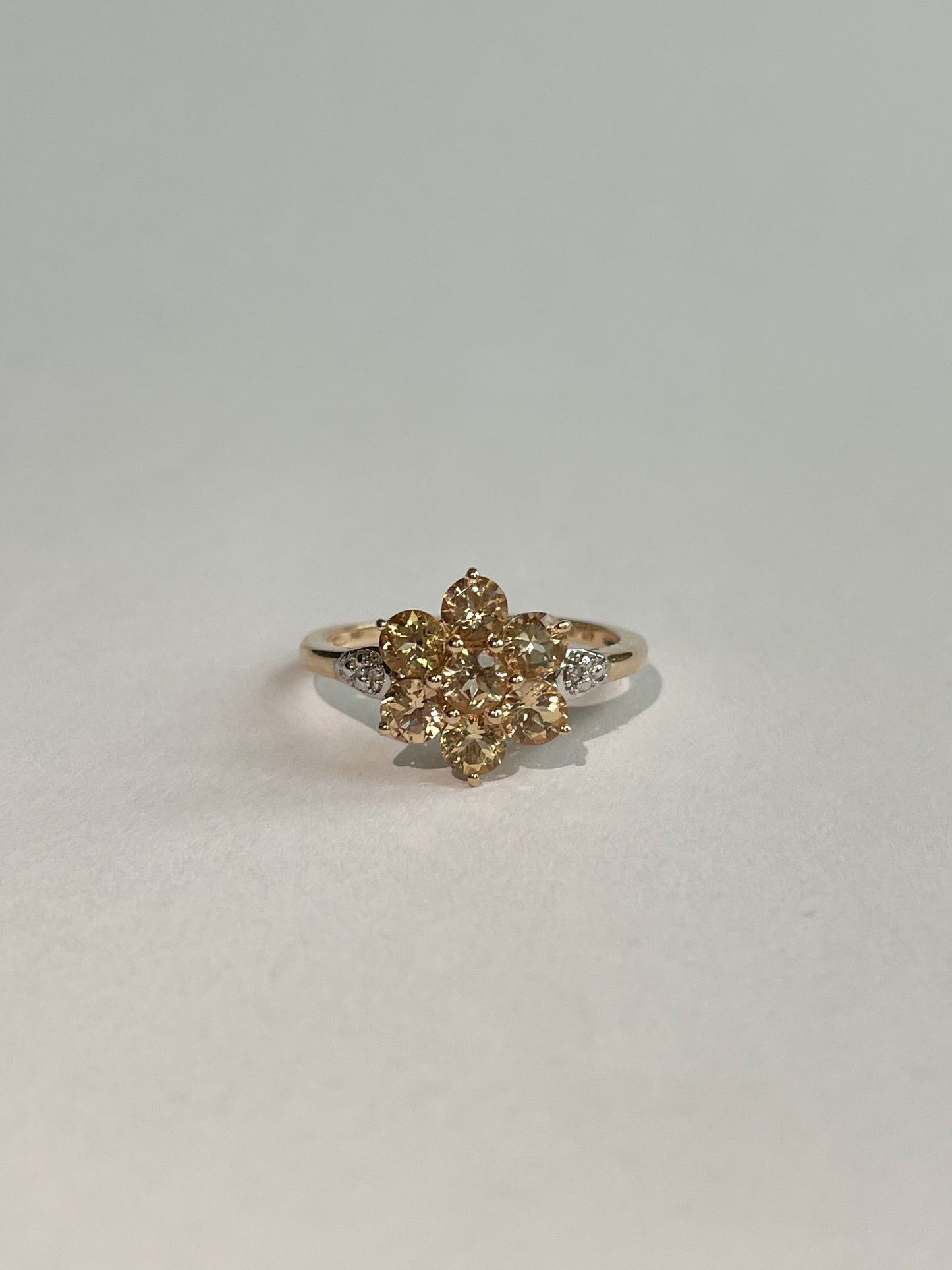 TERESA | YELLOW SAPPHIRE & DIAMOND CLUSTER RING