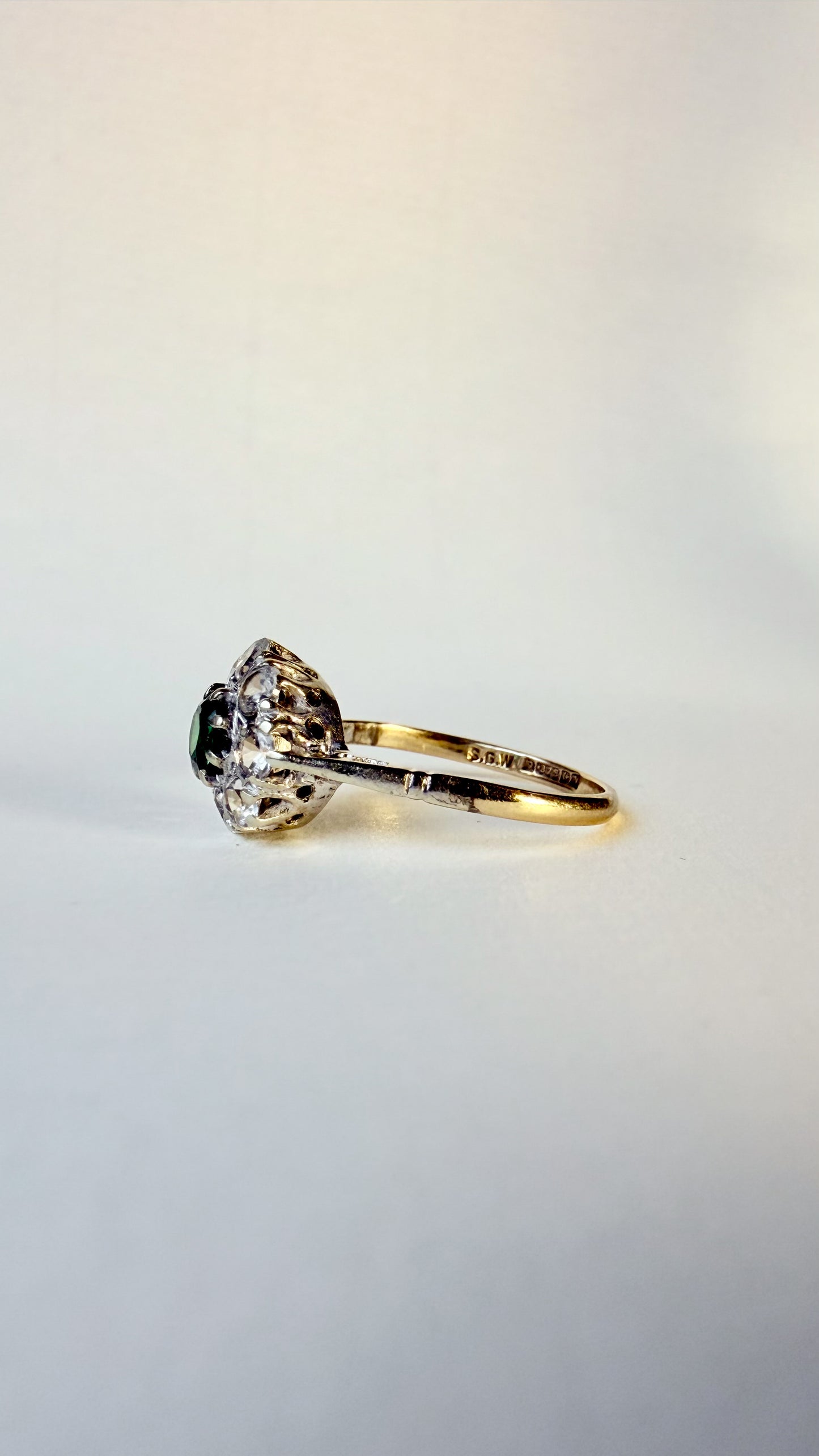 RAQUEL | TOURMALINE & AQUAMARINE CLUSTER RING