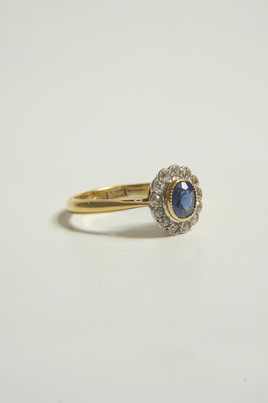 NOELLA | 18CT SAPPHIRE & DIAMOND CLUSTER RING