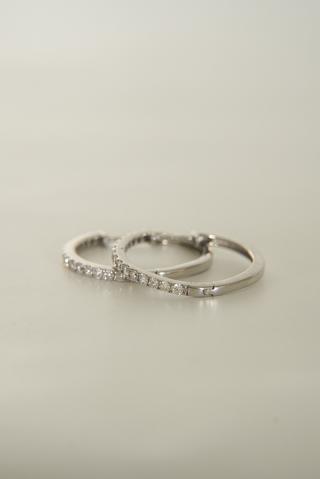 VINTAGE 9CT DIAMOND HOOP EARRINGS