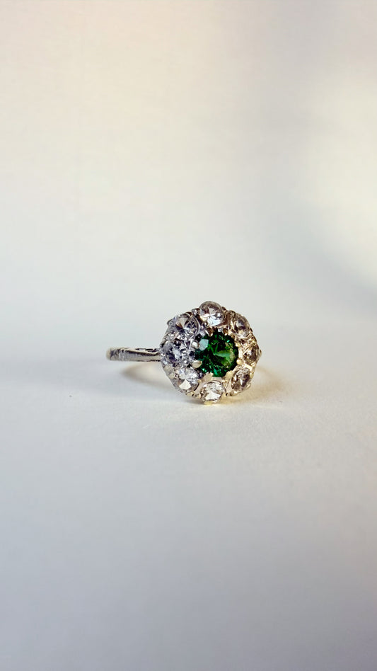 RAQUEL | TOURMALINE & AQUAMARINE CLUSTER RING