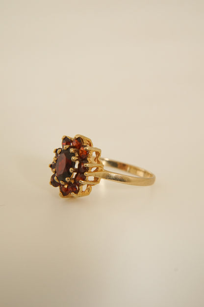 GAIA | 9CT VINTAGE GARNET CLUSTER RING