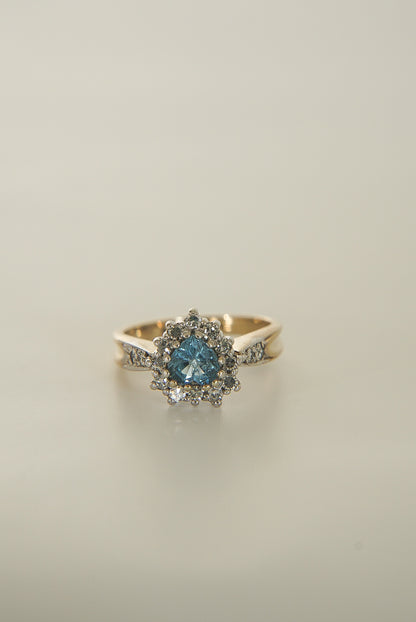 BELLA | TOPAZ HEART & DIAMOND CLUSTER RING