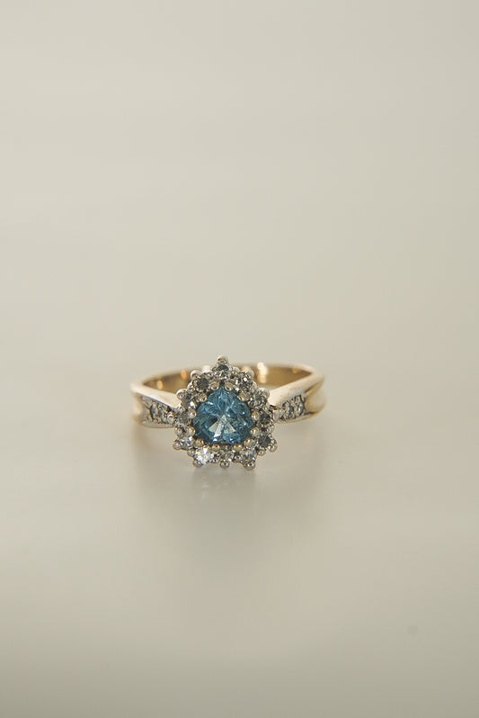 BELLA | TOPAZ HEART & DIAMOND CLUSTER RING