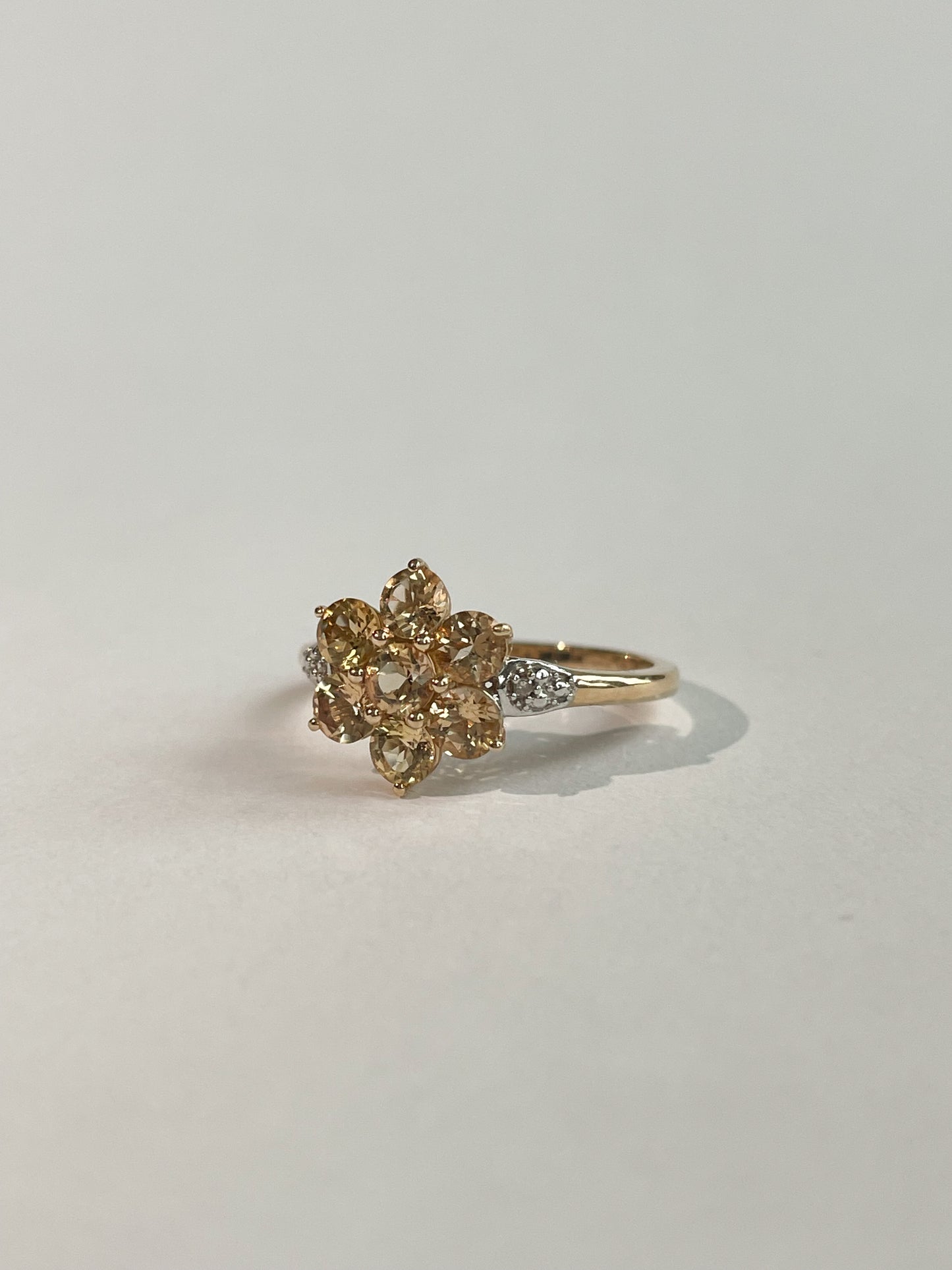 TERESA | YELLOW SAPPHIRE & DIAMOND CLUSTER RING