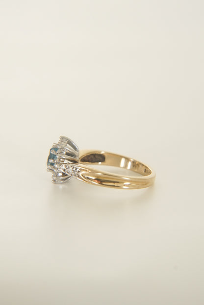 BELLA | TOPAZ HEART & DIAMOND CLUSTER RING