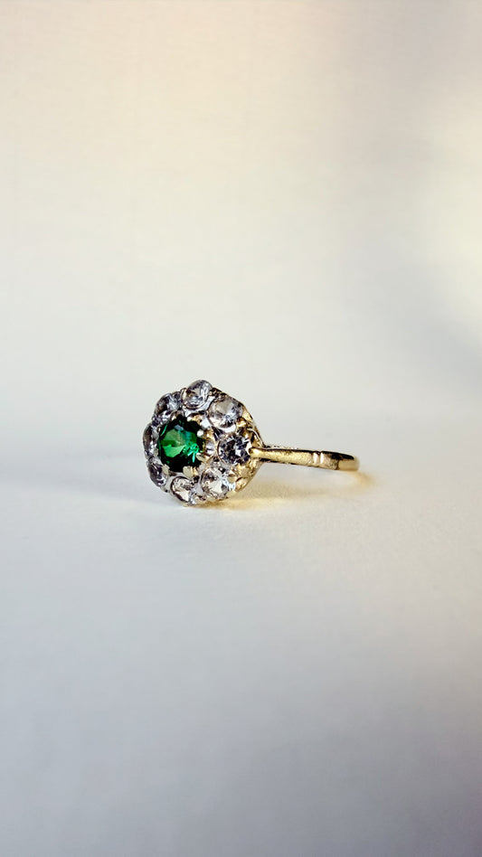 RAQUEL | TOURMALINE & AQUAMARINE CLUSTER RING