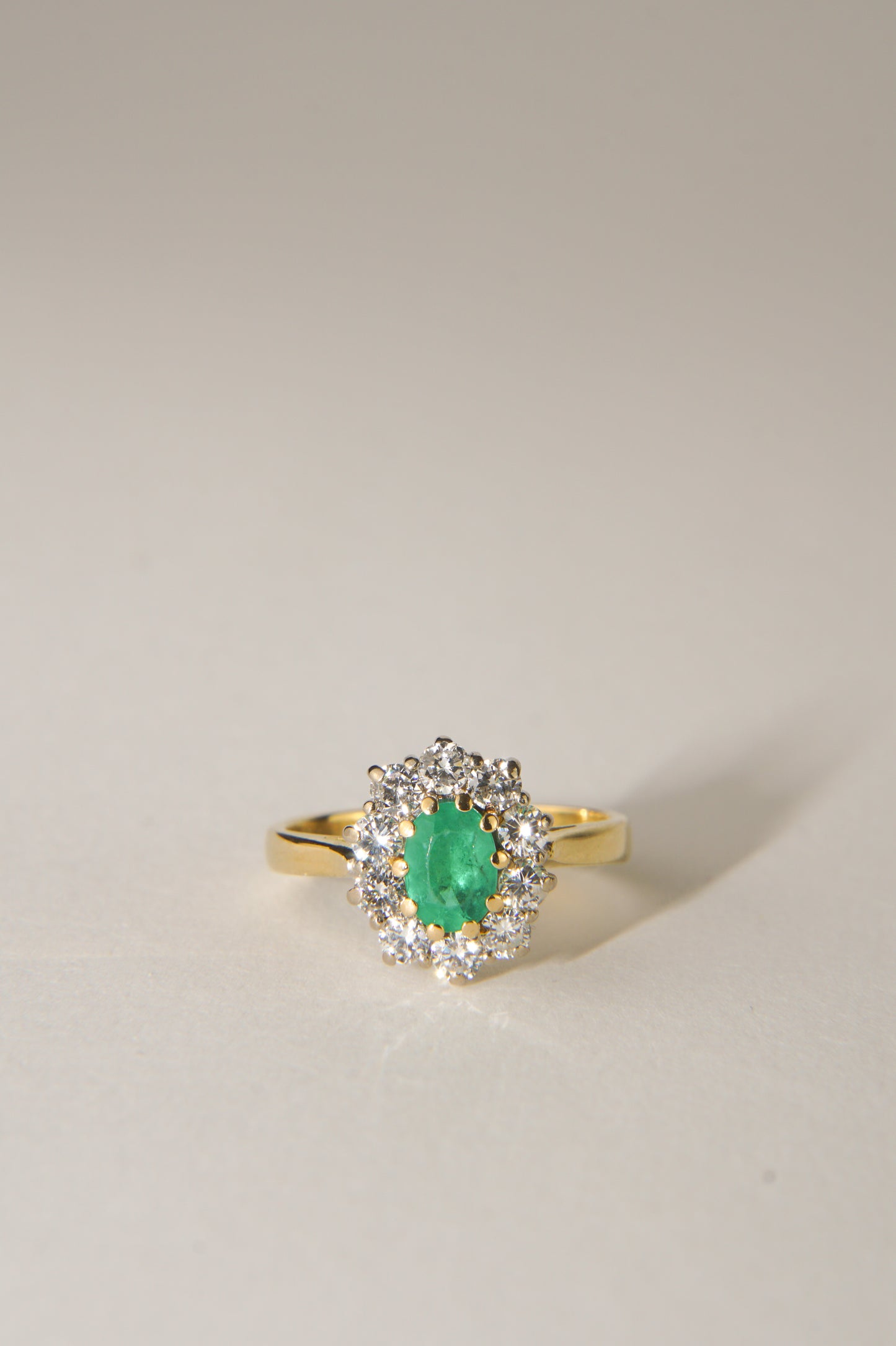 NOËLLE | 18CT EMERALD & DIAMOND CLUSTER RING