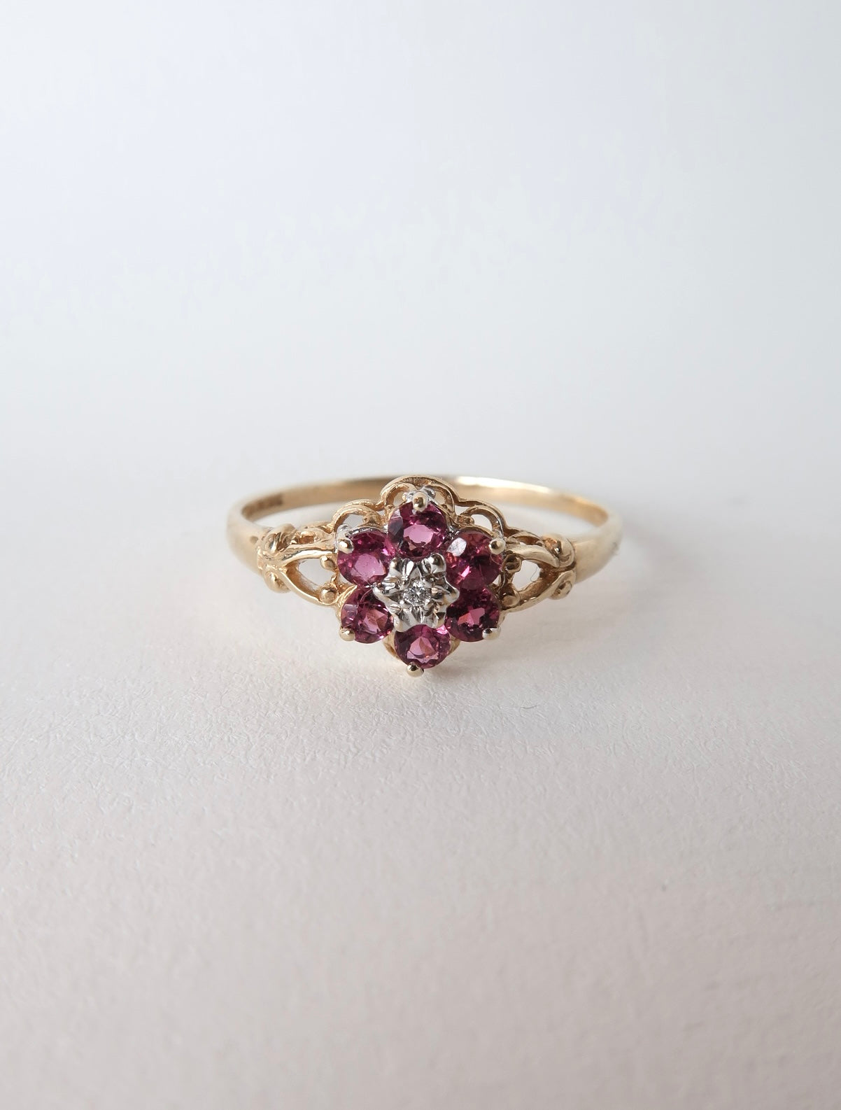 TRACY | 9CT TOURMALINE & DIAMOND CLUSTER RING