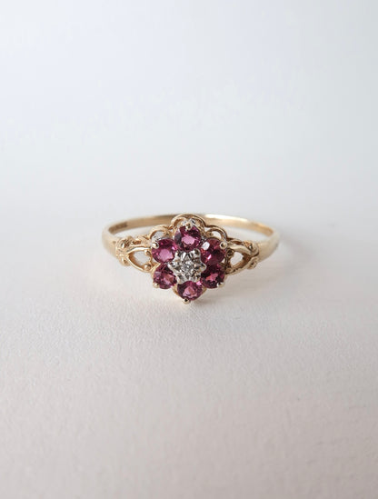 TRACY | 9CT TOURMALINE & DIAMOND CLUSTER RING