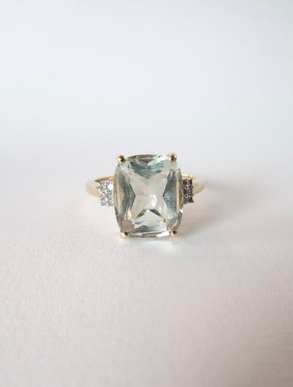 SOFIA | GREEN AMETHYST & DIAMOND RING