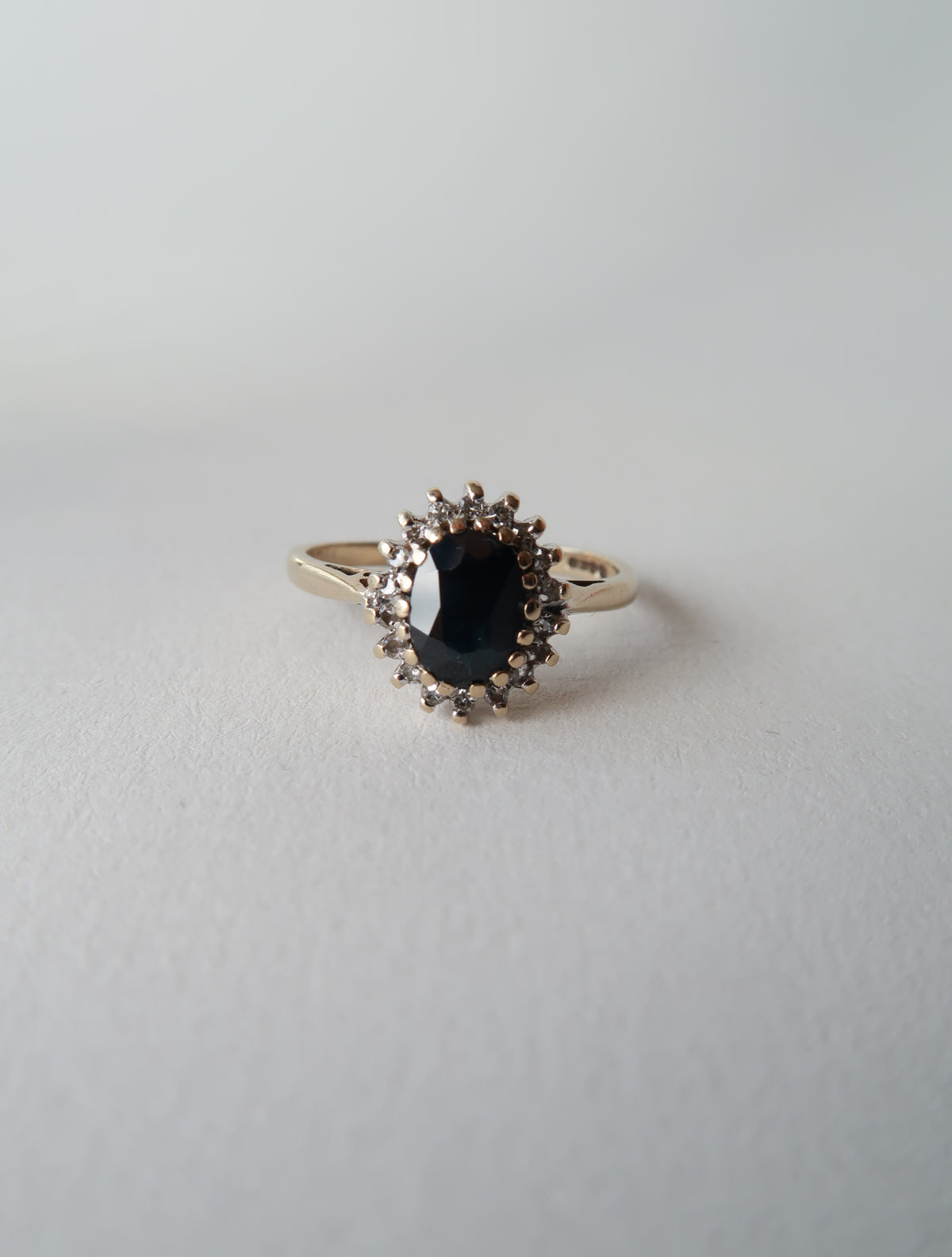 JUNE | SAPPHIRE & DIAMOND CLUSTER RING