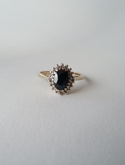 JUNE | SAPPHIRE & DIAMOND CLUSTER RING