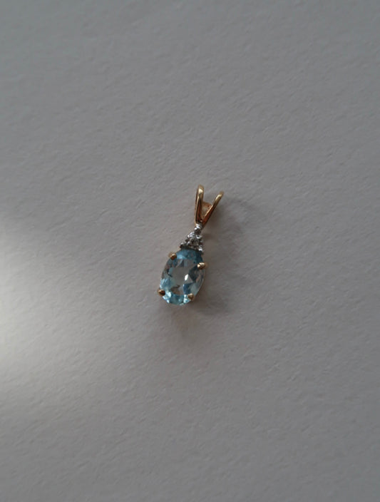 HAILEY | AQUAMARINE & DIAMOND PENDANT