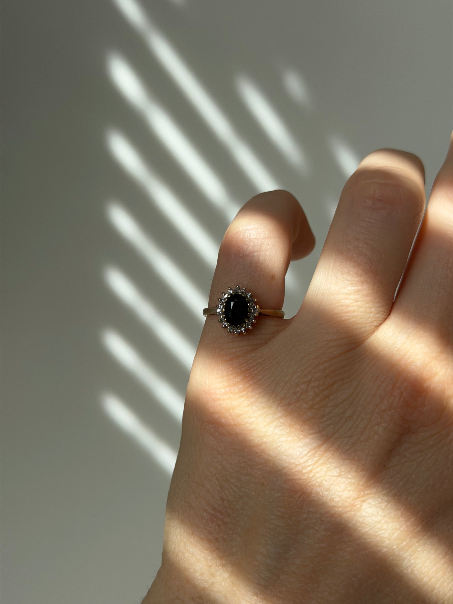 JUNE | SAPPHIRE & DIAMOND CLUSTER RING