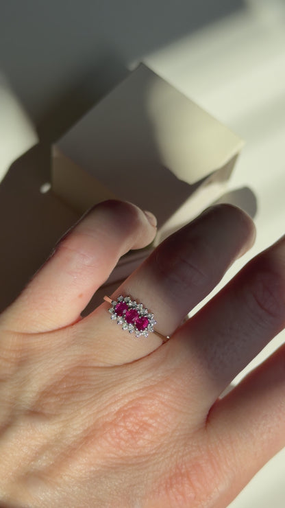 MAREA | RUBY & DIAMOND CLUSTER RING