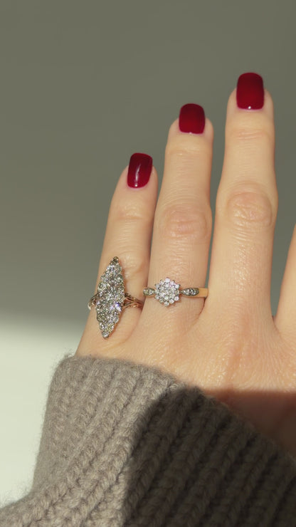 ELISABETH | ART DECO OLD CUT DIAMOND NAVETTE RING