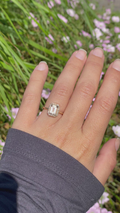 GINY | 9CT MORGANITE & DIAMOND RING