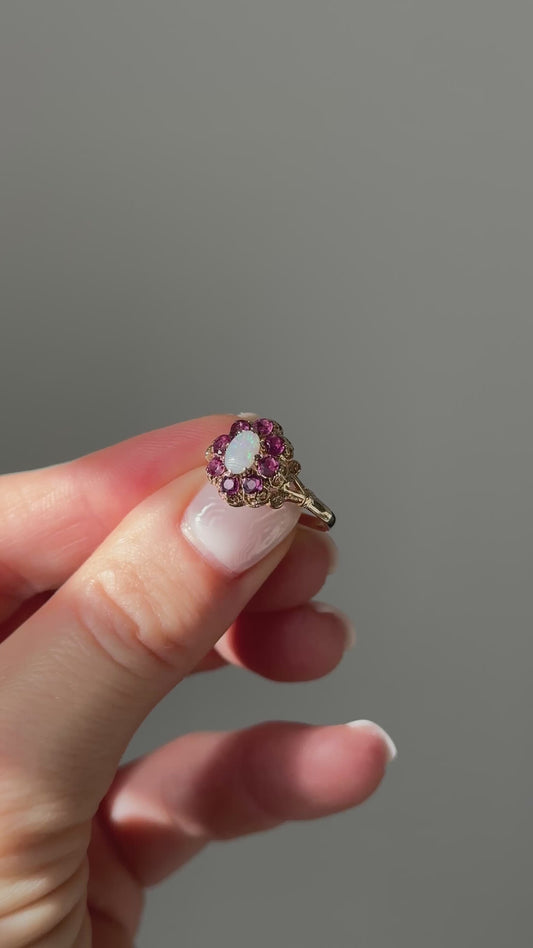 ROSEY | OPAL & RUBY CLUSTER RING