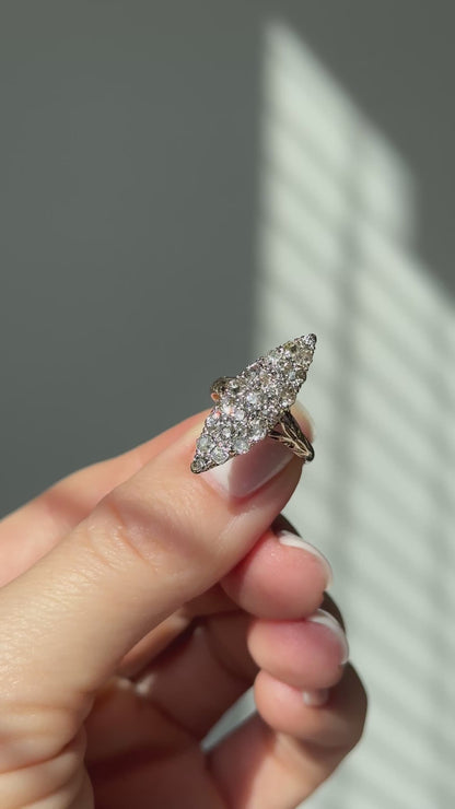 ELISABETH | ART DECO OLD CUT DIAMOND NAVETTE RING